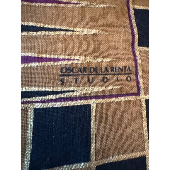 Oscar De La Renta Studio Wool Chess & Cards Themed Scarf Japan-Made - Picture 2 of 8